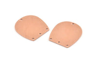 D Shaped Charm, 6 Raw Copper D Shaped Charms With 4 Holes, D Shape Blanks (25x22x0.80mm) M472