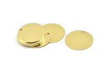 Brass Round Tag, 8 Raw Brass Round Charms With 1 Hole, Stamping Tags (25x0.80mm) M474