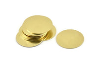 Brass Round Disc, 8 Raw Brass Round Stamping Blanks, Stamping Tags (25x0.80mm) M473
