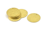 Brass Round Tag, 8 Textured Raw Brass Round Charms With 1 Hole, Stamping Tags (25x0.80mm) M476