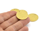 Brass Round Tag, 8 Textured Raw Brass Round Charms With 1 Hole, Stamping Tags (25x0.80mm) M476
