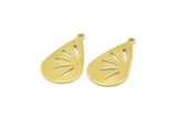 Brass Drop Charm, 12 Raw Brass Drop Charms With 1 Loop (28x16x0.80mm) A1610