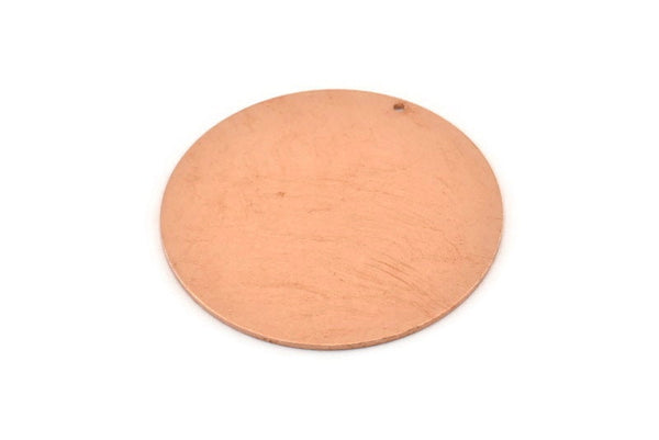 Huge Round Charm, 2  Raw Copper Round Stamping Blanks With 1 Hole (43x0.90mm) M538