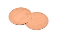 Huge Round Charm, 2  Raw Copper Round Stamping Blanks With 1 Hole (43x0.90mm) M538