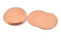 Huge Round Charm, 2  Raw Copper Round Stamping Blanks With 1 Hole (43x0.90mm) M538