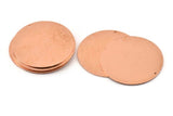 Huge Round Charm, 2  Raw Copper Round Stamping Blanks With 1 Hole (43x0.90mm) M538
