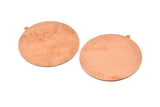 Huge Round Charm, 2  Raw Copper Round Stamping Blanks With 1 Loop (45x43x0.90mm) M540