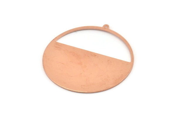 Huge Round Charm, 2  Raw Copper Round Stamping Blanks With 1 Loop (45x43x0.90mm) M546