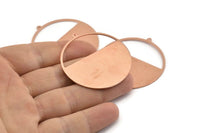Huge Round Charm, 2  Raw Copper Round Stamping Blanks With 1 Loop (45x43x0.90mm) M546