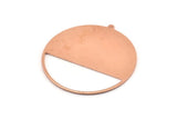 Huge Round Charm, 2  Raw Copper Round Stamping Blanks With 1 Loop (45x43x0.90mm) M545