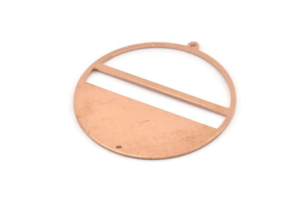 Büyük Yuvarlak Charm, 1 Döngü ve 1 Delikli 2 Ham Bakır Yuvarlak Damgalama Boşluğu (45x43x0,90 mm) M544