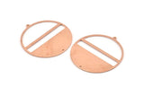 Huge Round Charm, 2  Raw Copper Round Stamping Blanks With 1 Loop And 1 Hole (45x43x0.90mm) M544