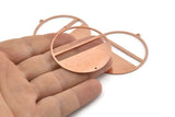 Huge Round Charm, 2  Raw Copper Round Stamping Blanks With 1 Loop And 1 Hole (45x43x0.90mm) M544