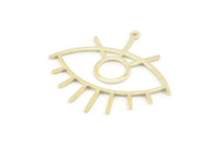 Silver Eye Charm, 4 925 Sterling Silver Plated Brass Eye Charms With 1 Loop, Pendants, Earrings (42x38x1mm) D0649 Q0748
