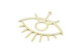 Silver Eye Charm, 4 925 Sterling Silver Plated Brass Eye Charms With 1 Loop, Pendants, Earrings (42x38x1mm) D0649 Q0748