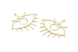 Silver Eye Charm, 4 925 Sterling Silver Plated Brass Eye Charms With 1 Loop, Pendants, Earrings (42x38x1mm) D0649 Q0748