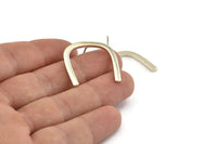 Abstract Earring Findings, 2 925 Sterling Silver Plated U Shape Stud Earrings (27x25x1.5mm) BS 1975 H1682