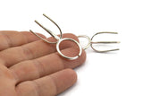 Claw Ring Settings - 925 Silver 4 Claw Ring Blanks For Natural Stones N0044