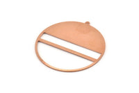 Huge Round Charm, 2  Raw Copper Round Stamping Blanks With 1 Loop (45x43x0.90mm) M548