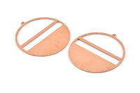 Huge Round Charm, 2  Raw Copper Round Stamping Blanks With 1 Loop (45x43x0.90mm) M549