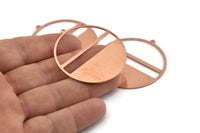 Huge Round Charm, 2  Raw Copper Round Stamping Blanks With 1 Loop (45x43x0.90mm) M549