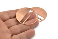 Huge Round Charm, 2  Raw Copper Round Stamping Blanks With 1 Hole (43x0.90mm) M550