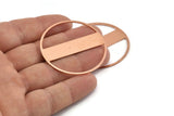 Copper Round Blank, 2  Raw Copper Round Stamping Blanks (43x0.90mm) M552