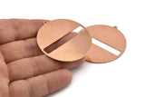Huge Round Charm, 2  Raw Copper Round Stamping Blanks With 1 Loop (45x43x0.90mm) M553
