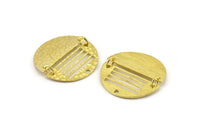 Brass Semi Circle, 2 Hammered Raw Brass Half Moon Charms With 1 Hole, Pendants (30x1mm) N1158