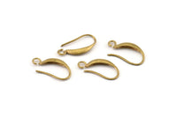 Brass Ear Hooks, 12 Raw Brass Earring Wires, Earring Hooks (18x10mm) BS 1711