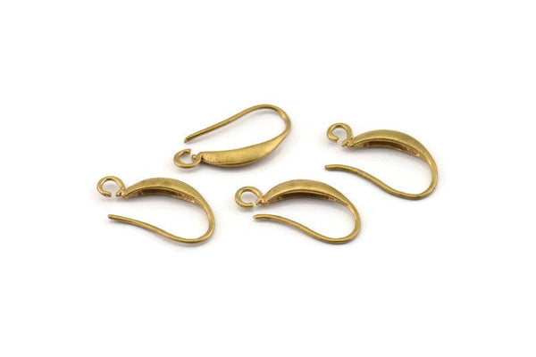 Brass Ear Hooks, 12 Raw Brass Earring Wires, Earring Hooks (18x10mm) BS 1711