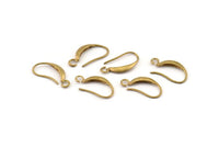 Brass Ear Hooks, 12 Raw Brass Earring Wires, Earring Hooks (18x10mm) BS 1711