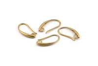 Brass Ear Hooks, 12 Raw Brass Earring Wires, Earring Hooks (17.5x10mm) BS 1714