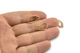 Brass Ear Hooks, 12 Raw Brass Earring Wires, Earring Hooks (17.5x10mm) BS 1714
