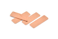 Copper Rectangle Blank, 10 Raw Copper Rectangle Stamping Blanks (30x10x0.80mm) M555