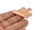 Copper Rectangle Blank, 8 Raw Copper Rectangle Stamping Blanks (40x10x0.80mm) M557