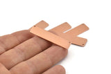 Copper Necklace Bar, 8 Raw Copper Rectangle Stamping Blanks With 2 Hole, Pendants (40x10x0.80mm) M558