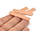 Copper Rectangle Blank, 6 Raw Copper Rectangle Stamping Blanks (50x10x0.80mm) M559