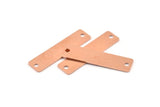 Copper Rectangle Charm, 8 Raw Copper Rectangle Stamping Blanks With 2 Hole, Pendants, Connectors (40x10x0.80mm) M562