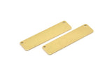 Brass Necklace Bar, 10 Raw Brass Rectangle Stamping Blanks With 2 Hole, Pendants (40x10x0.80mm) M564