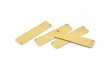 Brass Necklace Bar, 10 Raw Brass Rectangle Stamping Blanks With 2 Hole, Pendants (40x10x0.80mm) M564