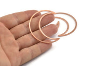 Copper Moon Charm, 4 Raw Copper Crescent Moon Charms, Connectors (50x15x1mm) M568