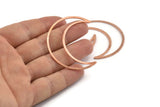 Copper Moon Charm, 4 Raw Copper Crescent Moon Charms, Connectors (50x15x1mm) M568
