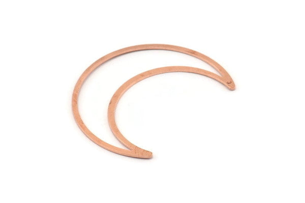 Bakır Ay Tılsımı, 1 Delikli 4 Ham Bakır Hilal Ay Tılsımı (50x15x1mm) M567