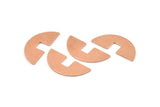 Semi Circle Blank, 10 Raw Copper Semi Circle Blanks, Geometric Blanks, Findings (31x14x0.90mm) M588