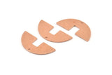 Semi Circle Charm, 10 Raw Copper Semi Circle Blanks, Geometric Blanks, Semi Circle Charms With 1 Hole (31x14x0.90mm) M585