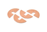 Semi Circle Charm, 10 Raw Copper Semi Circle Blanks, Geometric Blanks, Semi Circle Charms With 1 Hole (31x14x0.90mm) M585