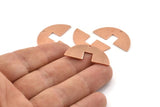 Semi Circle Charm, 10 Raw Copper Semi Circle Blanks, Geometric Blanks, Semi Circle Charms With 1 Hole (31x14x0.90mm) M585