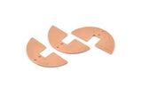 Semi Circle Charm, 10 Raw Copper Semi Circle Blanks, Geometric Blanks, Semi Circle Charms With 2 Holes (31x14x0.90mm) M586