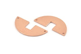 Semi Circle Charm, 10 Raw Copper Semi Circle Blanks, Geometric Blanks, Semi Circle Charms With 2 Holes (31x14x0.90mm) M587
